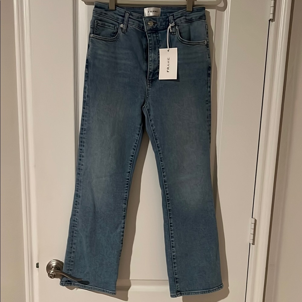 Frame High Rise Boot Cut Jeans